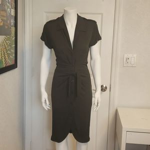 Mango khaki midi Dress